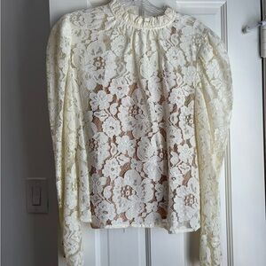 Wayf Cream Lace Top